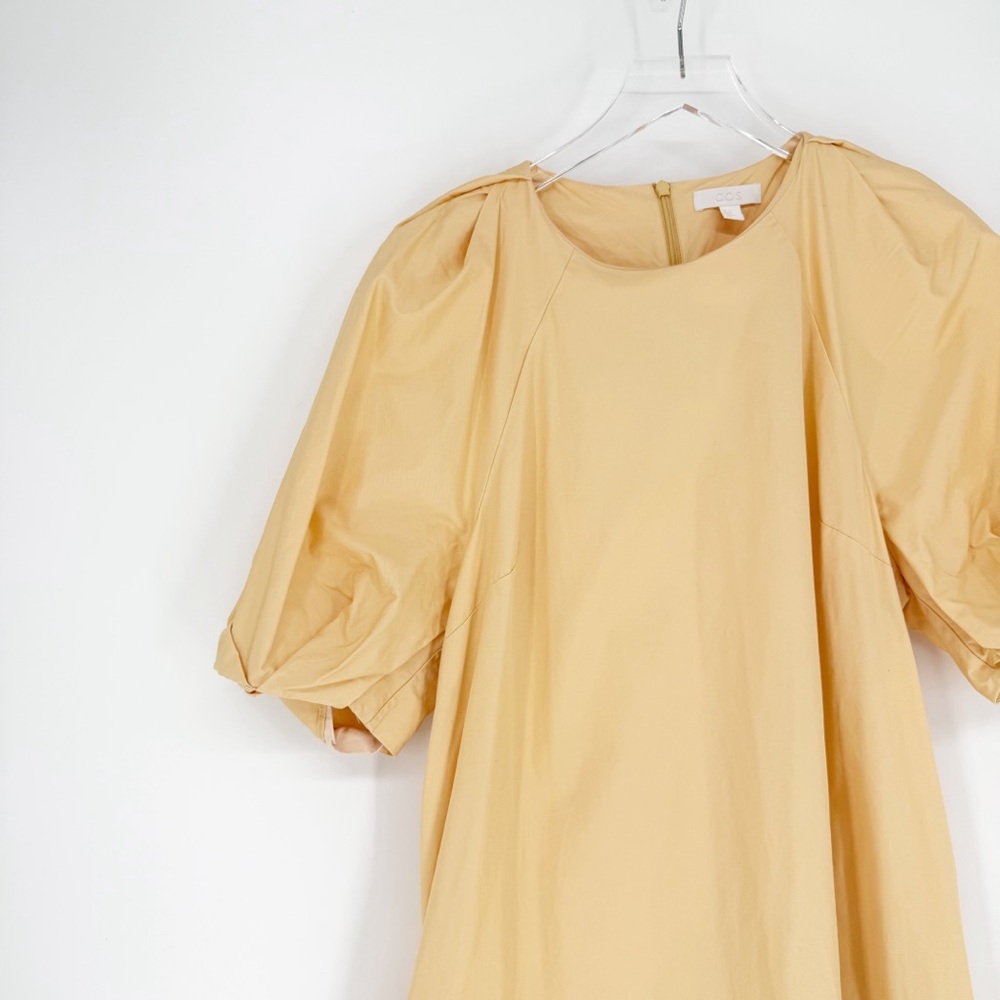 COS Puff Sleeve Midi Dress 12 Yellow - Picture 4 of 8